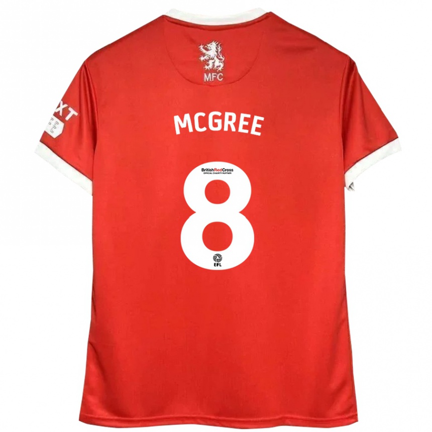 Vaikiškas Riley Mcgree #8 Raudona Balta Namų Marškinėliai 2024/25 T-Shirt