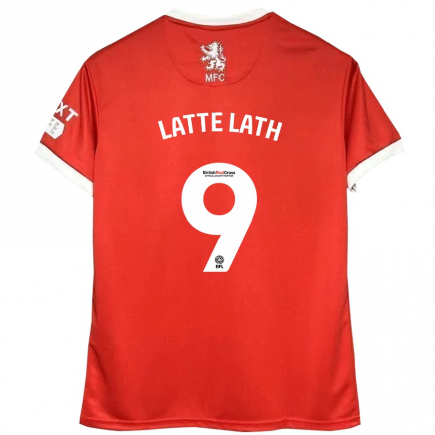 Vaikiškas Emmanuel Latte Lath #9 Raudona Balta Namų Marškinėliai 2024/25 T-Shirt