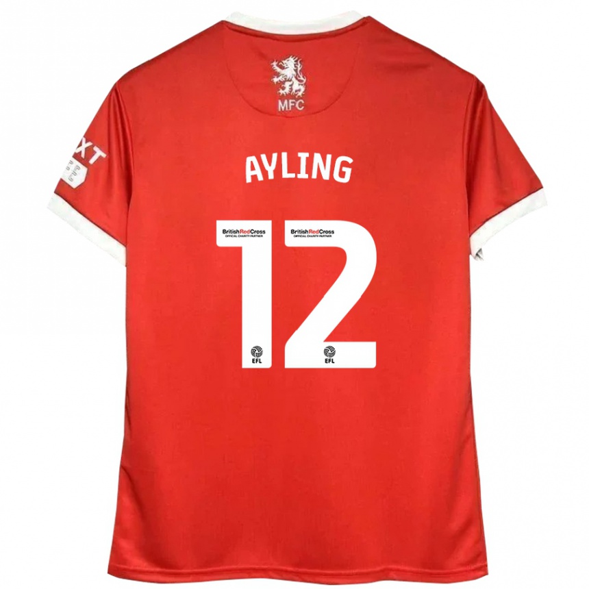 Vaikiškas Luke Ayling #12 Raudona Balta Namų Marškinėliai 2024/25 T-Shirt