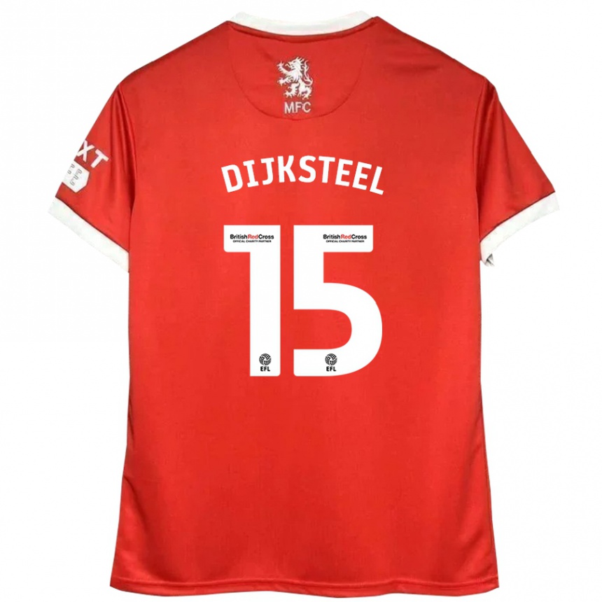 Vaikiškas Anfernee Dijksteel #15 Raudona Balta Namų Marškinėliai 2024/25 T-Shirt