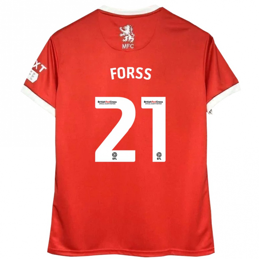 Vaikiškas Marcus Forss #21 Raudona Balta Namų Marškinėliai 2024/25 T-Shirt