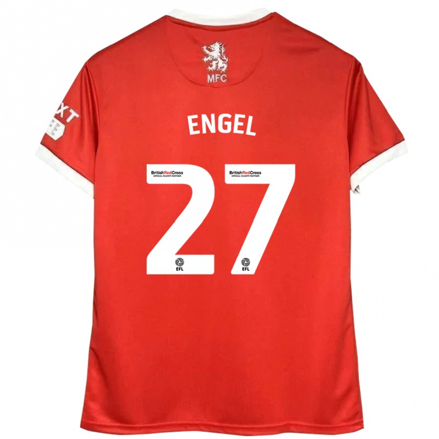 Vaikiškas Lukas Engel #27 Raudona Balta Namų Marškinėliai 2024/25 T-Shirt