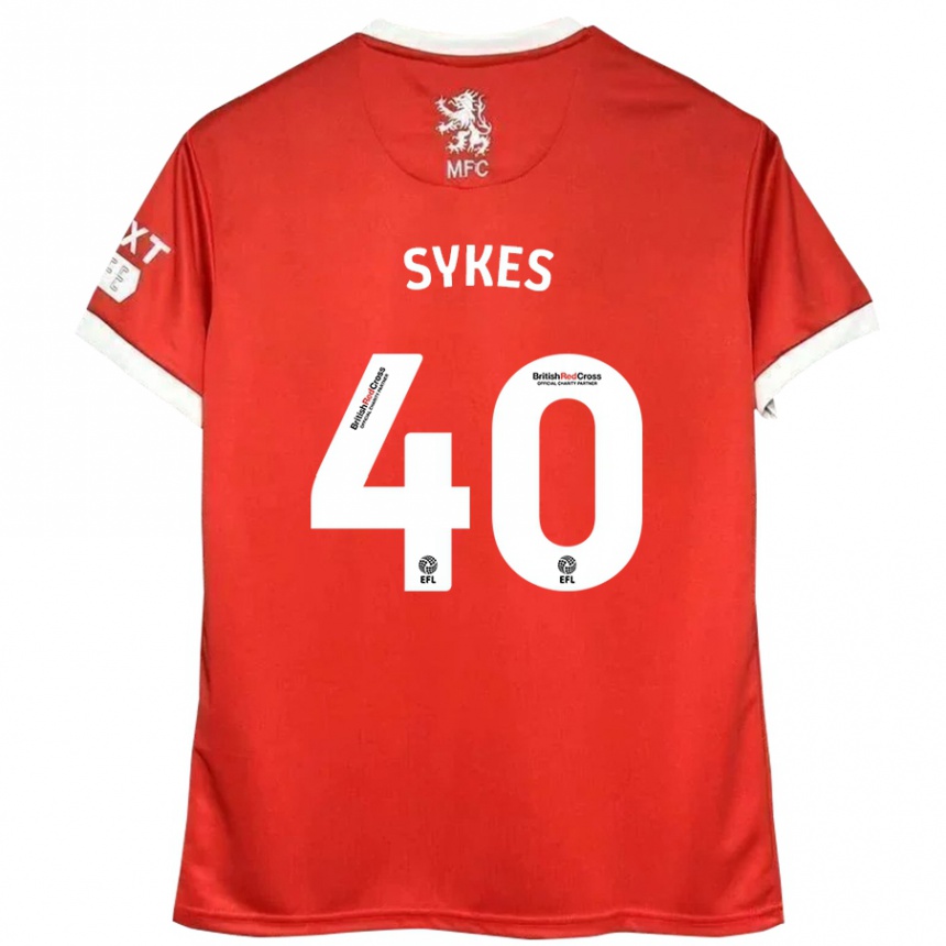 Vaikiškas Cain Sykes #40 Raudona Balta Namų Marškinėliai 2024/25 T-Shirt