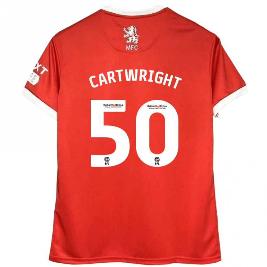 Vaikiškas Fin Cartwright #50 Raudona Balta Namų Marškinėliai 2024/25 T-Shirt