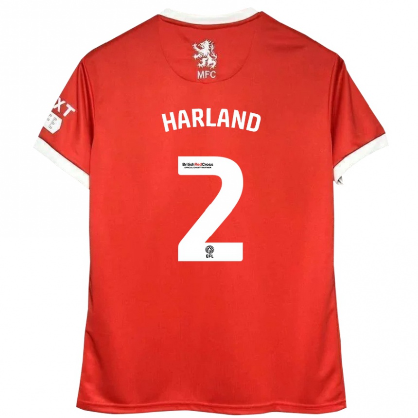 Vaikiškas Jane Harland #2 Raudona Balta Namų Marškinėliai 2024/25 T-Shirt