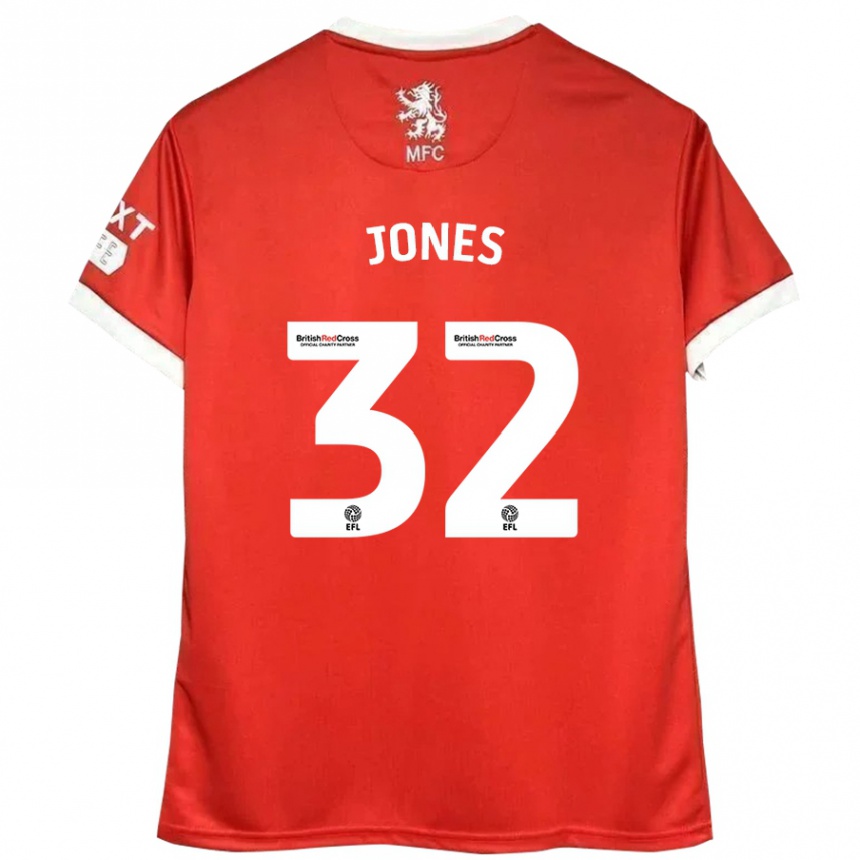 Vaikiškas Jamie Jones #32 Raudona Balta Namų Marškinėliai 2024/25 T-Shirt