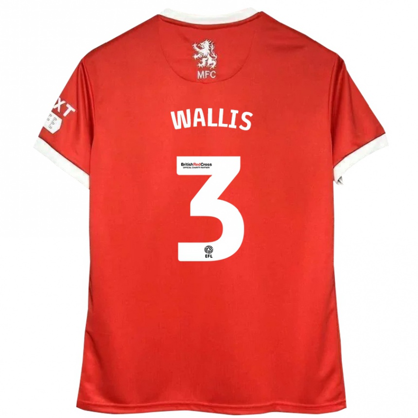 Vaikiškas Emma Wallis #3 Raudona Balta Namų Marškinėliai 2024/25 T-Shirt