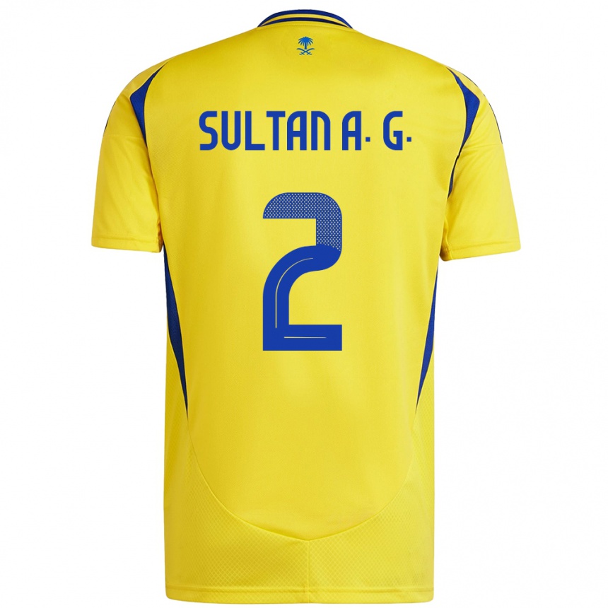 Vaikiškas Sultan Al-Ghannam #2 Geltona Mėlyna Namų Marškinėliai 2024/25 T-Shirt