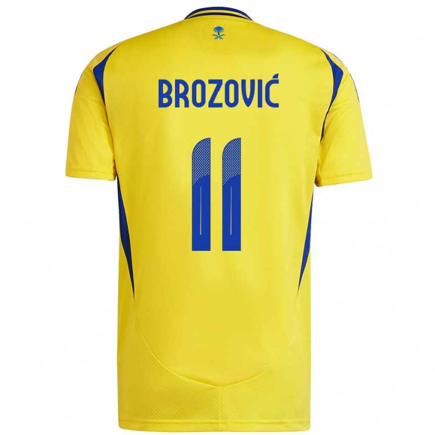 Vaikiškas Marcelo Brozovic #11 Geltona Mėlyna Namų Marškinėliai 2024/25 T-Shirt