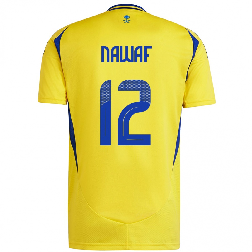 Vaikiškas Nawaf Al-Boushal #12 Geltona Mėlyna Namų Marškinėliai 2024/25 T-Shirt