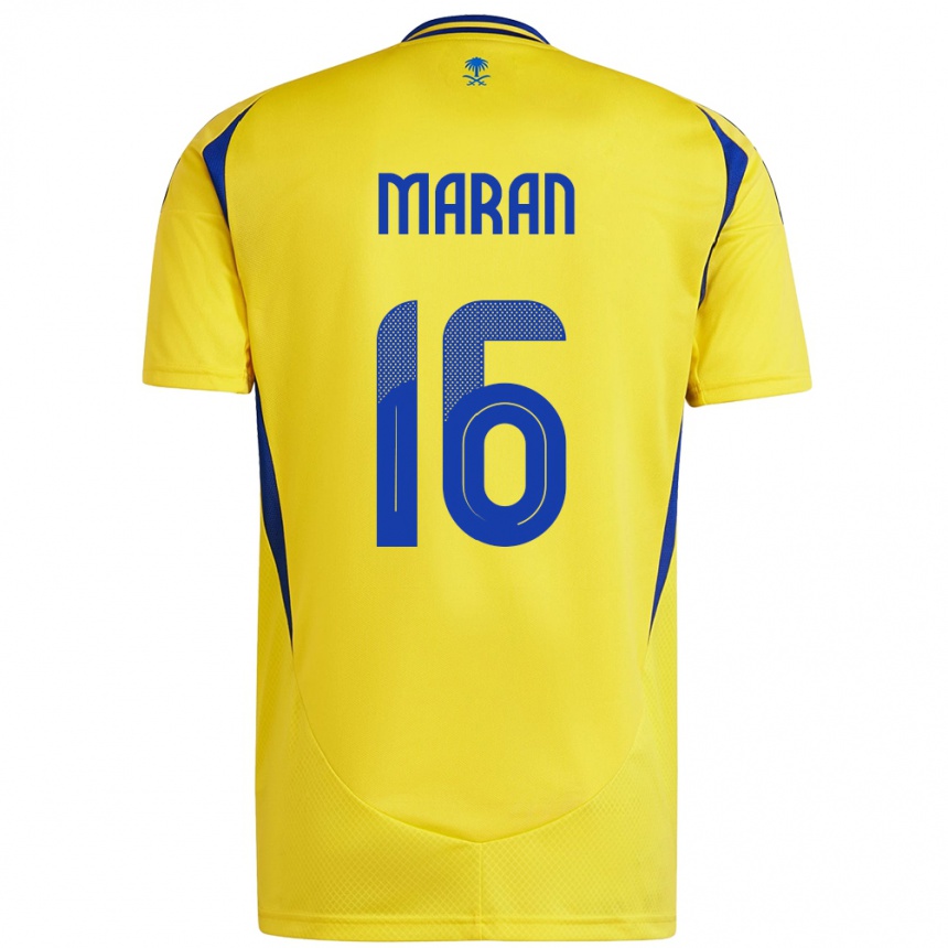 Vaikiškas Mohammed Maran #16 Geltona Mėlyna Namų Marškinėliai 2024/25 T-Shirt