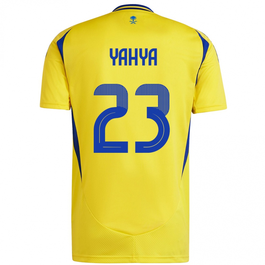 Vaikiškas Ayman Yahya #23 Geltona Mėlyna Namų Marškinėliai 2024/25 T-Shirt