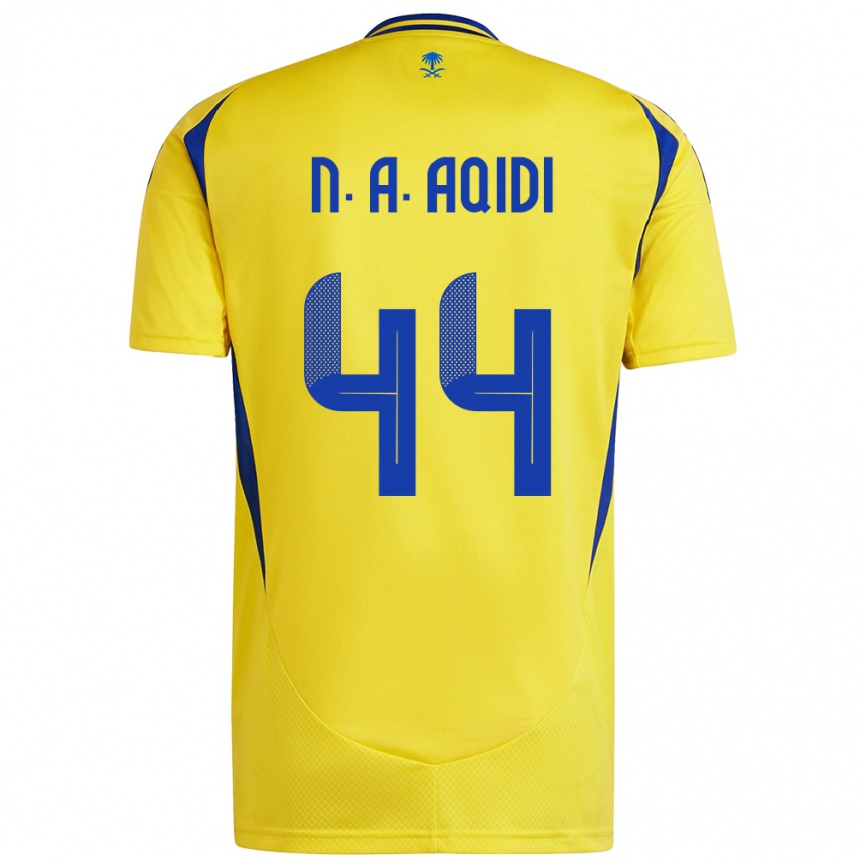 Vaikiškas Nawaf Al-Aqidi #44 Geltona Mėlyna Namų Marškinėliai 2024/25 T-Shirt