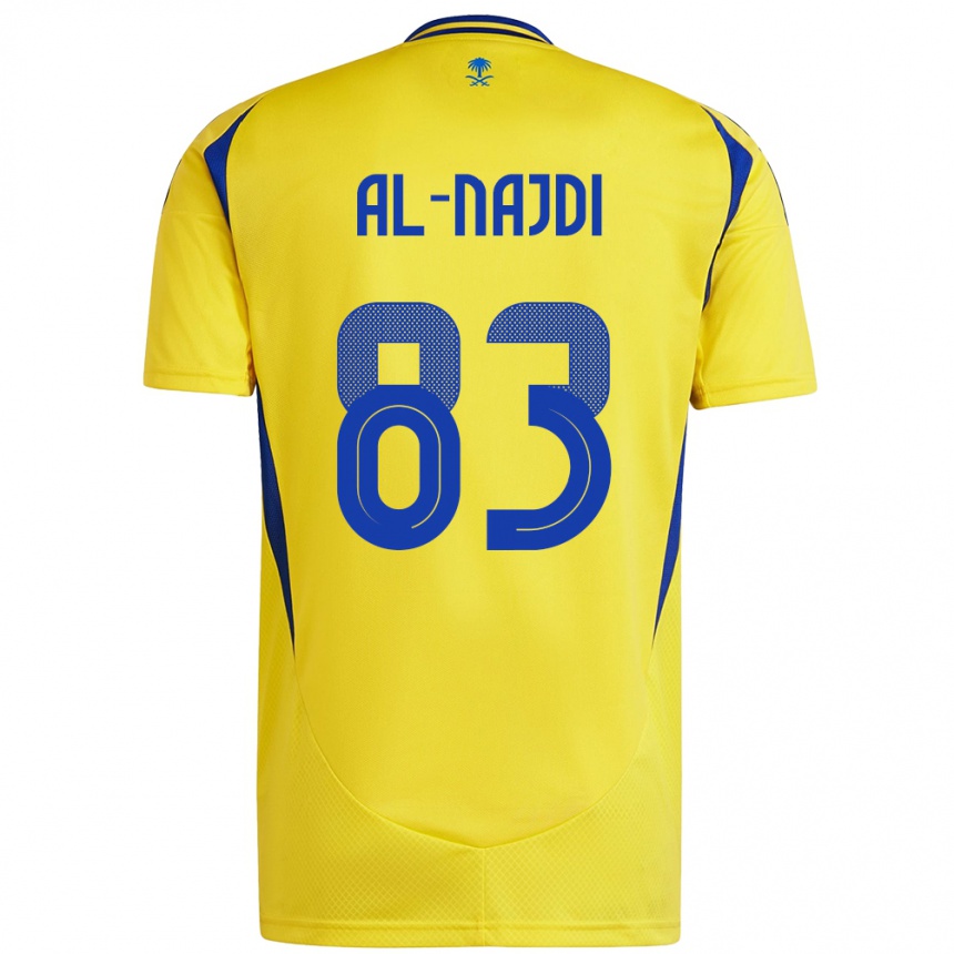 Vaikiškas Salem Al-Najdi #83 Geltona Mėlyna Namų Marškinėliai 2024/25 T-Shirt