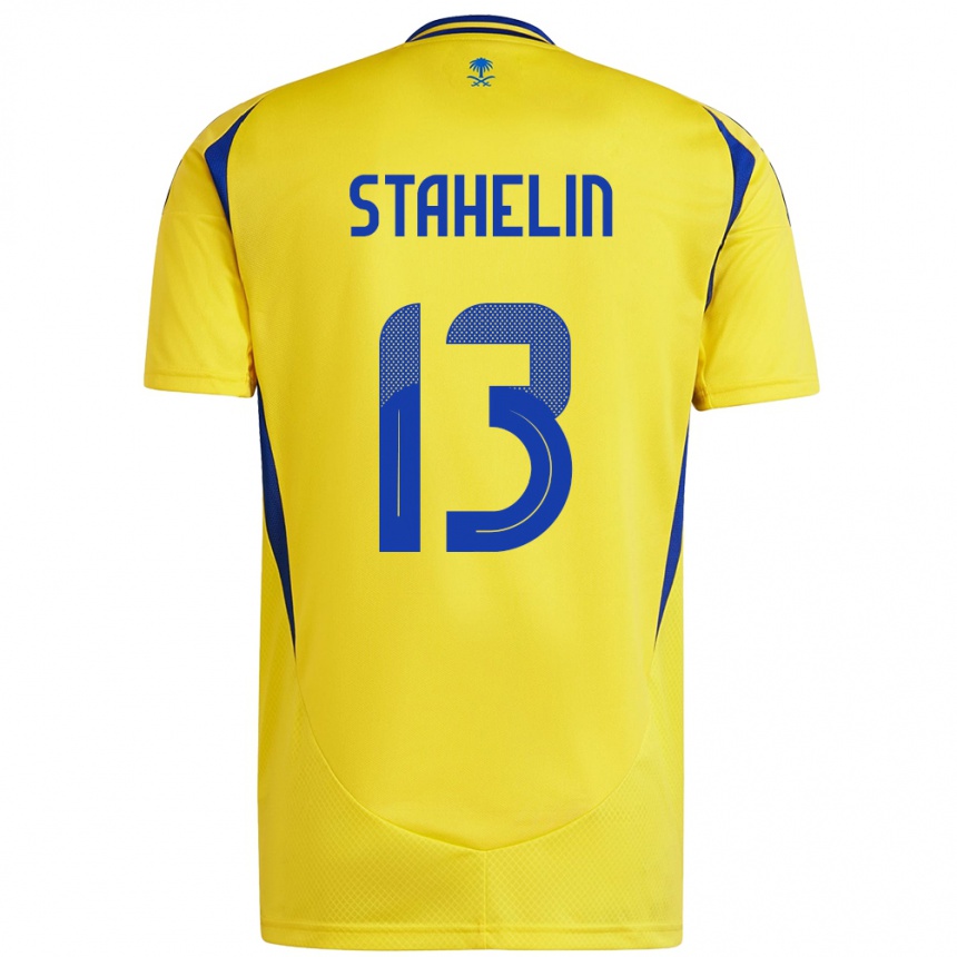 Vaikiškas Izabela Stahelin #13 Geltona Mėlyna Namų Marškinėliai 2024/25 T-Shirt