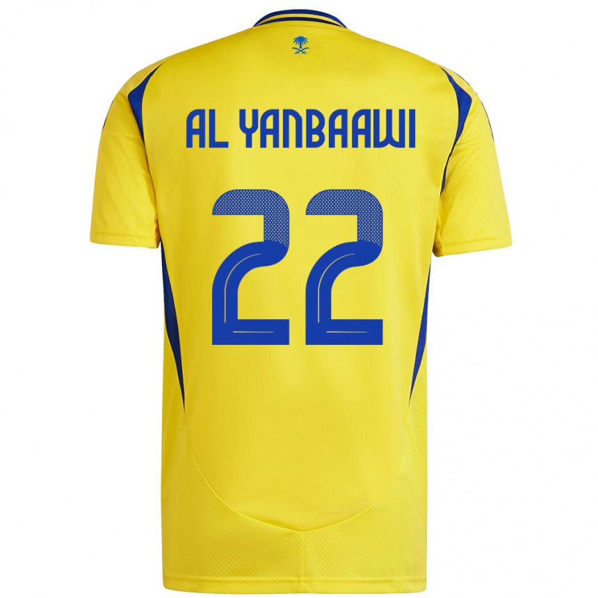 Vaikiškas Tahani Al-Yanbaawi #22 Geltona Mėlyna Namų Marškinėliai 2024/25 T-Shirt