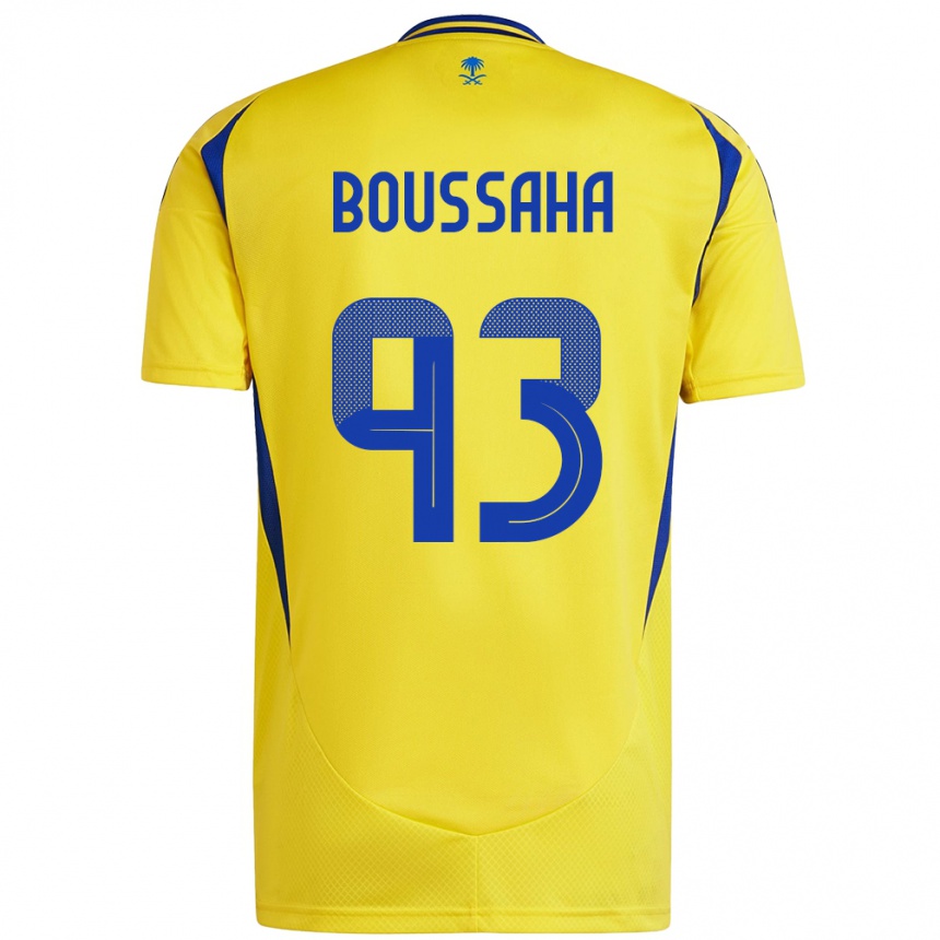 Vaikiškas Lina Boussaha #93 Geltona Mėlyna Namų Marškinėliai 2024/25 T-Shirt