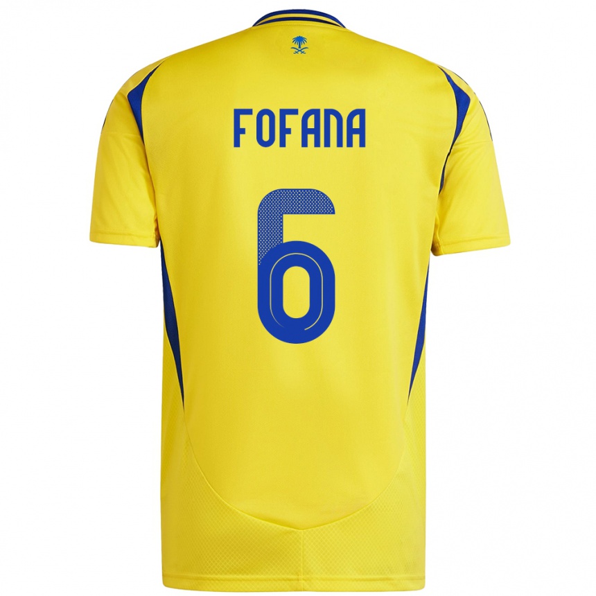 Vaikiškas Seko Fofana #6 Geltona Mėlyna Namų Marškinėliai 2024/25 T-Shirt