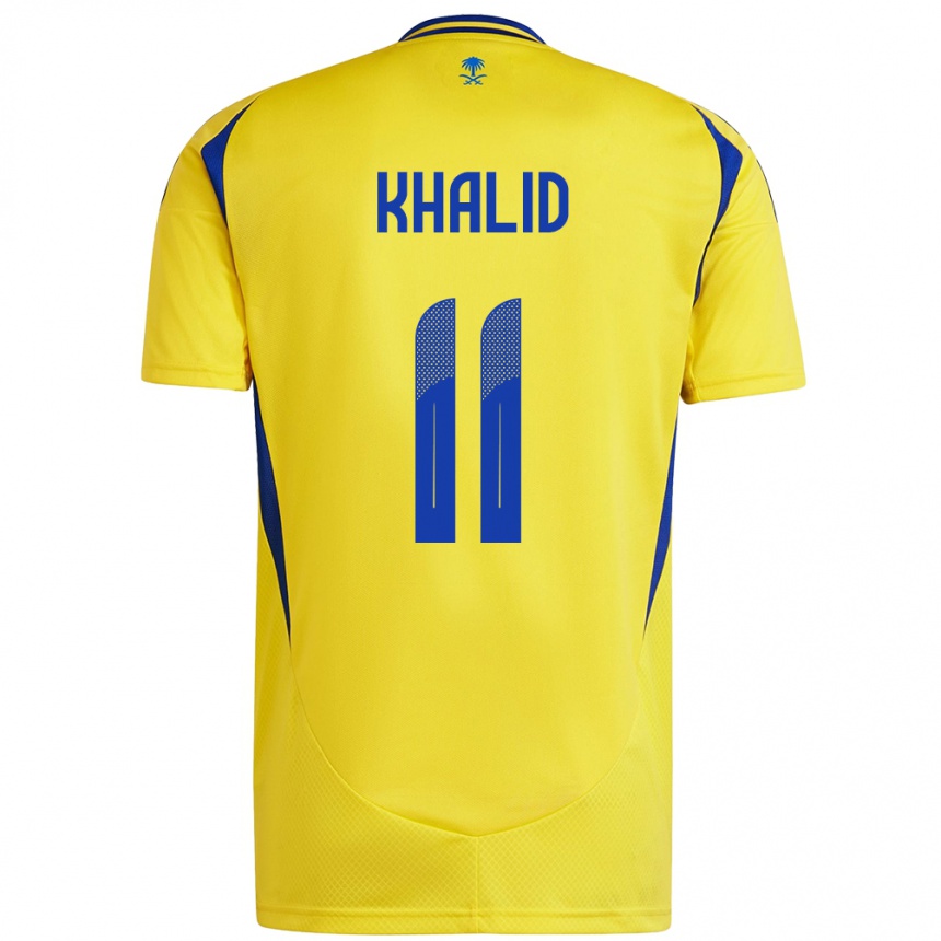 Vaikiškas Khalid Al-Ghannam #11 Geltona Mėlyna Namų Marškinėliai 2024/25 T-Shirt