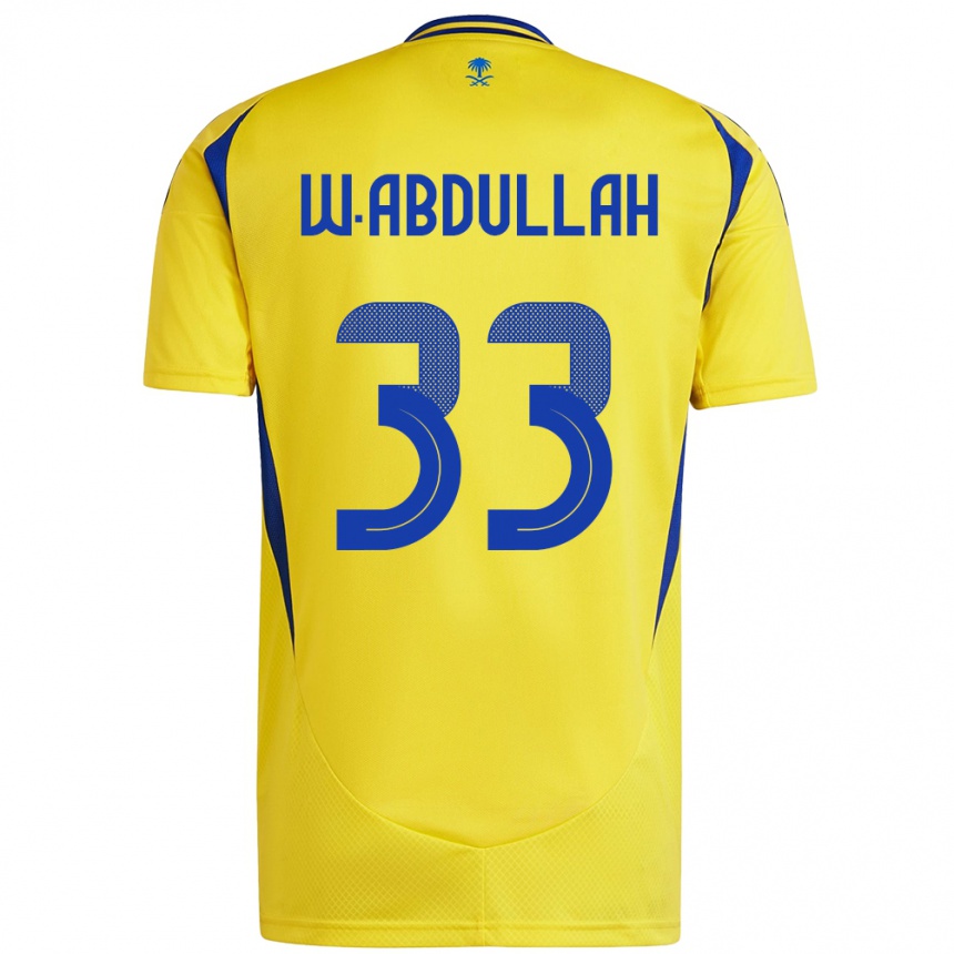 Vaikiškas Waleed Abdullah #33 Geltona Mėlyna Namų Marškinėliai 2024/25 T-Shirt