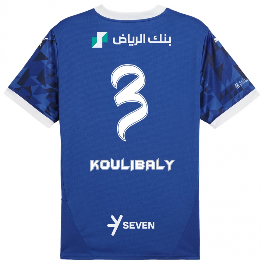 Vaikiškas Kalidou Koulibaly #3 Tamsiai Mėlyna Balta Namų Marškinėliai 2024/25 T-Shirt