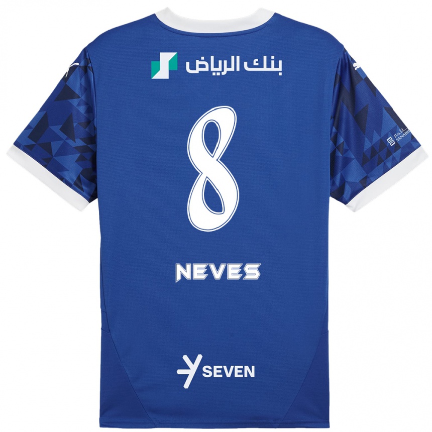 Vaikiškas Rúben Neves #8 Tamsiai Mėlyna Balta Namų Marškinėliai 2024/25 T-Shirt