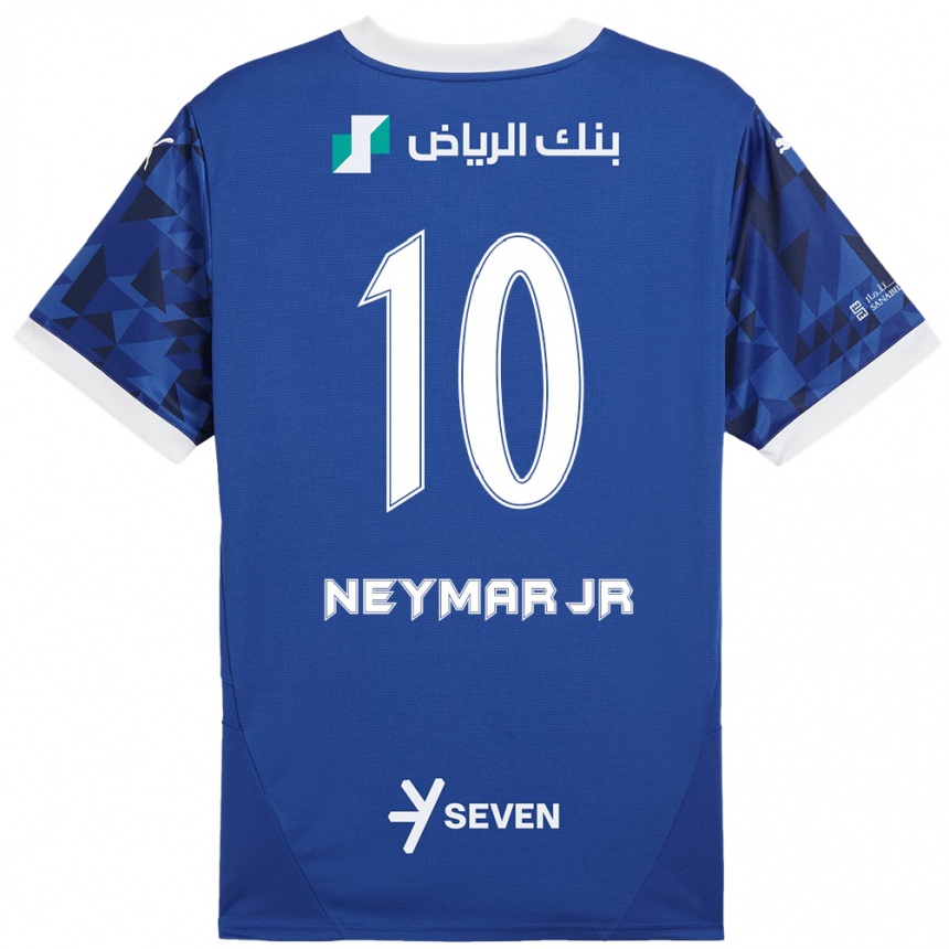 Vaikiškas Neymar #10 Tamsiai Mėlyna Balta Namų Marškinėliai 2024/25 T-Shirt