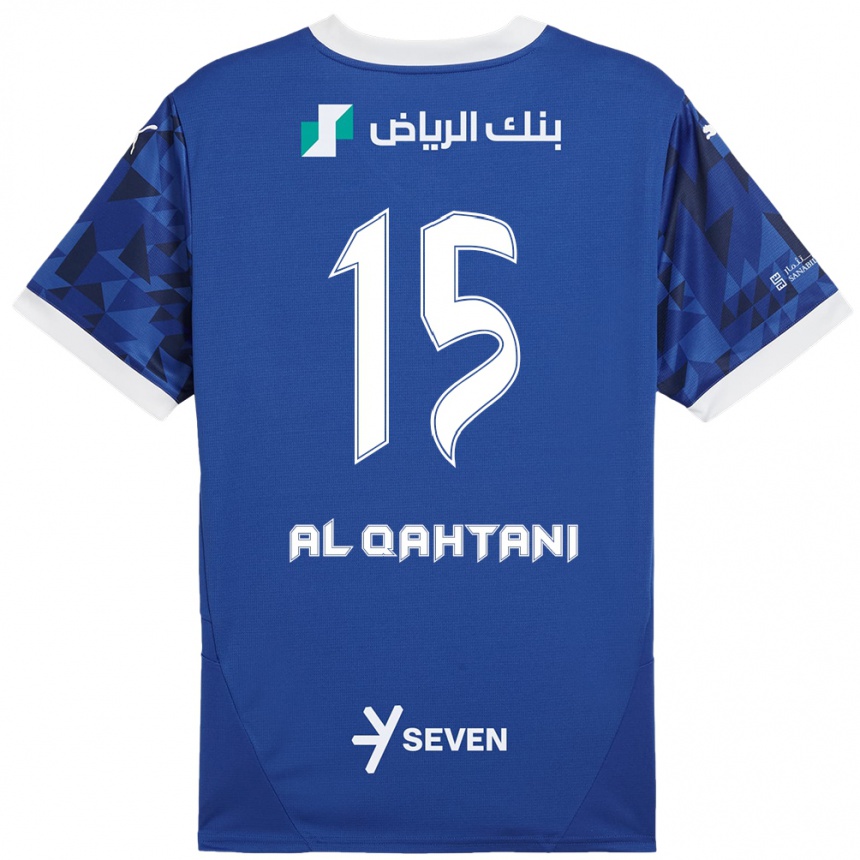 Vaikiškas Mohammed Al-Qahtani #15 Tamsiai Mėlyna Balta Namų Marškinėliai 2024/25 T-Shirt