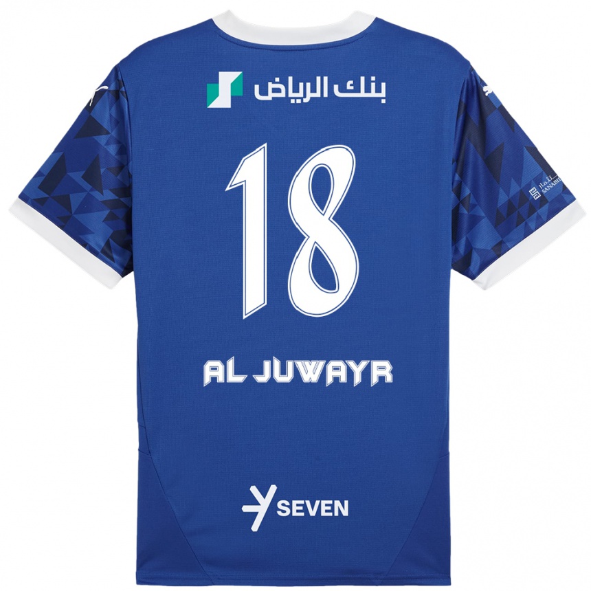 Vaikiškas Musab Al-Juwayr #18 Tamsiai Mėlyna Balta Namų Marškinėliai 2024/25 T-Shirt