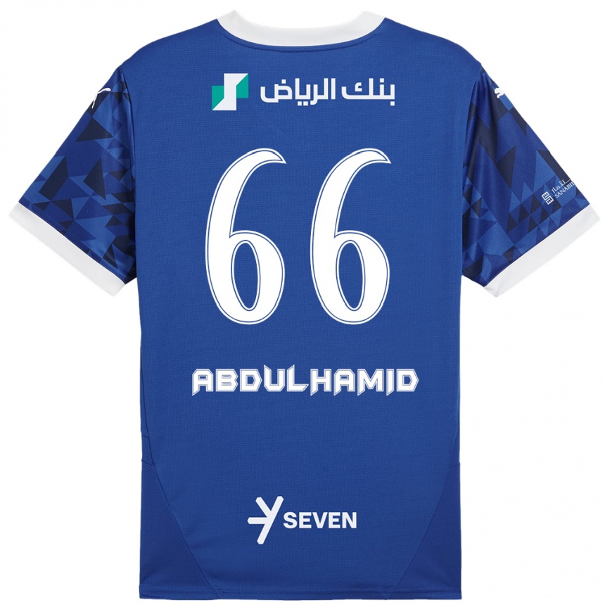 Vaikiškas Saud Abdulhamid #66 Tamsiai Mėlyna Balta Namų Marškinėliai 2024/25 T-Shirt