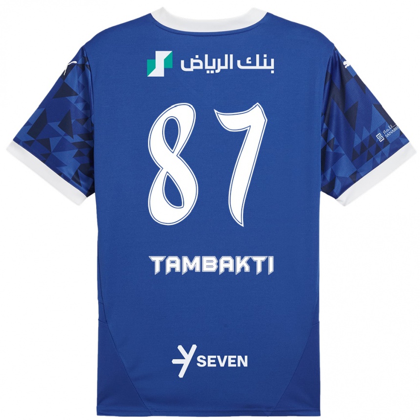 Vaikiškas Hassan Tambakti #87 Tamsiai Mėlyna Balta Namų Marškinėliai 2024/25 T-Shirt