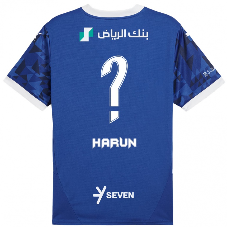 Vaikiškas Saud Harun #0 Tamsiai Mėlyna Balta Namų Marškinėliai 2024/25 T-Shirt