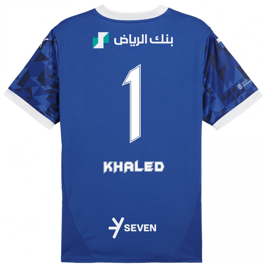 Vaikiškas Nawal Khaled #1 Tamsiai Mėlyna Balta Namų Marškinėliai 2024/25 T-Shirt