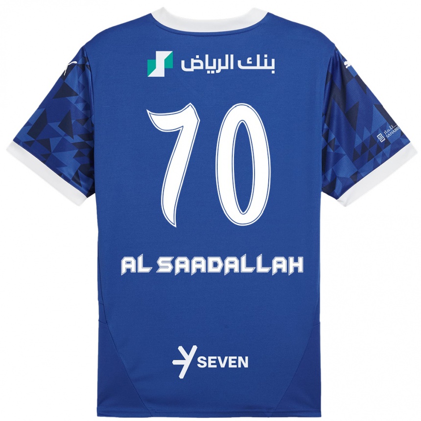 Vaikiškas Hessa Al-Saadallah #70 Tamsiai Mėlyna Balta Namų Marškinėliai 2024/25 T-Shirt