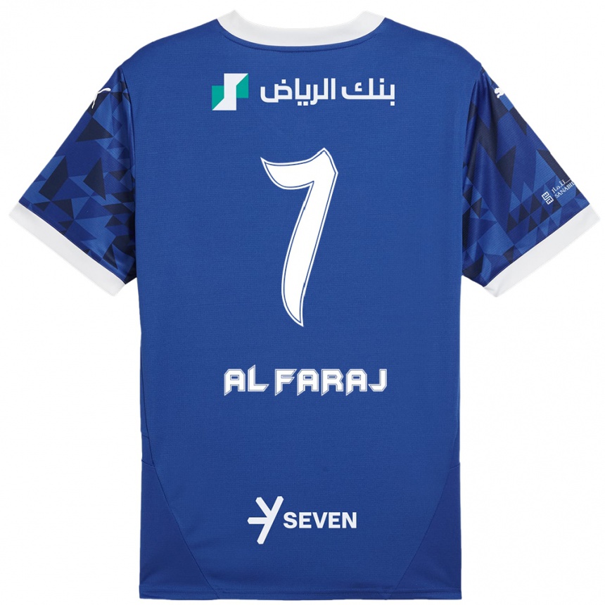 Vaikiškas Salman Al-Faraj #7 Tamsiai Mėlyna Balta Namų Marškinėliai 2024/25 T-Shirt