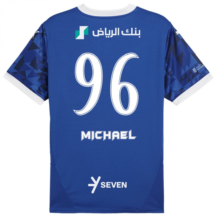 Vaikiškas Michael #96 Tamsiai Mėlyna Balta Namų Marškinėliai 2024/25 T-Shirt