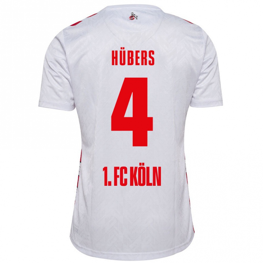 Vaikiškas Timo Hübers #4 Balta Raudona Namų Marškinėliai 2024/25 T-Shirt