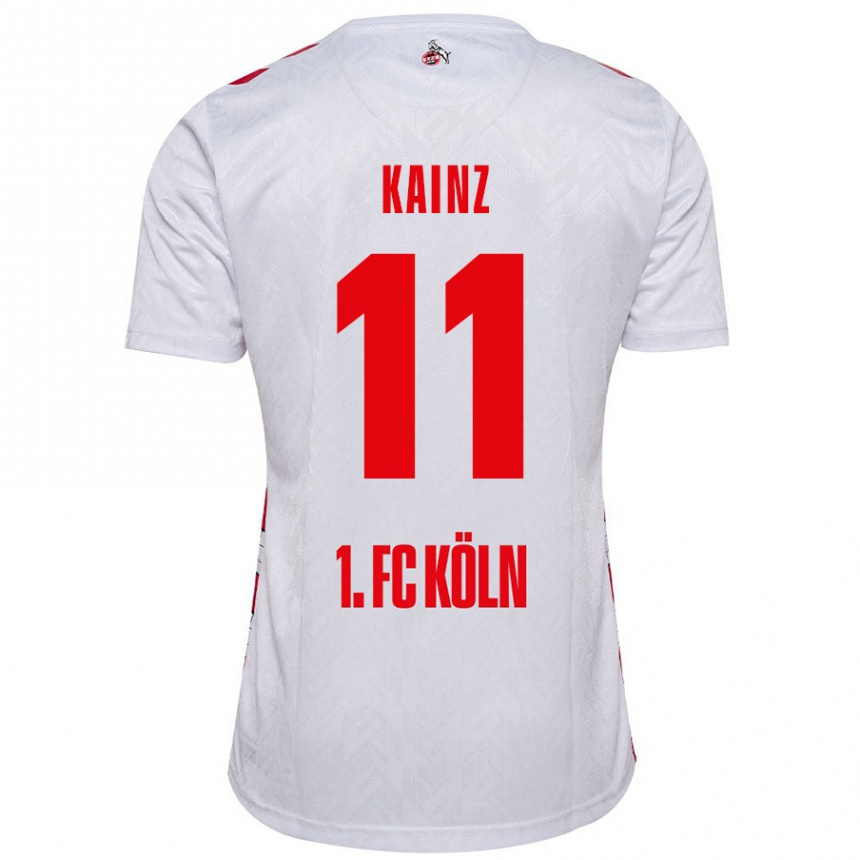 Vaikiškas Florian Kainz #11 Balta Raudona Namų Marškinėliai 2024/25 T-Shirt