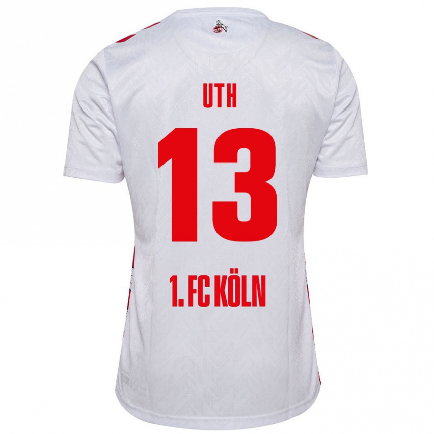 Vaikiškas Mark Uth #13 Balta Raudona Namų Marškinėliai 2024/25 T-Shirt