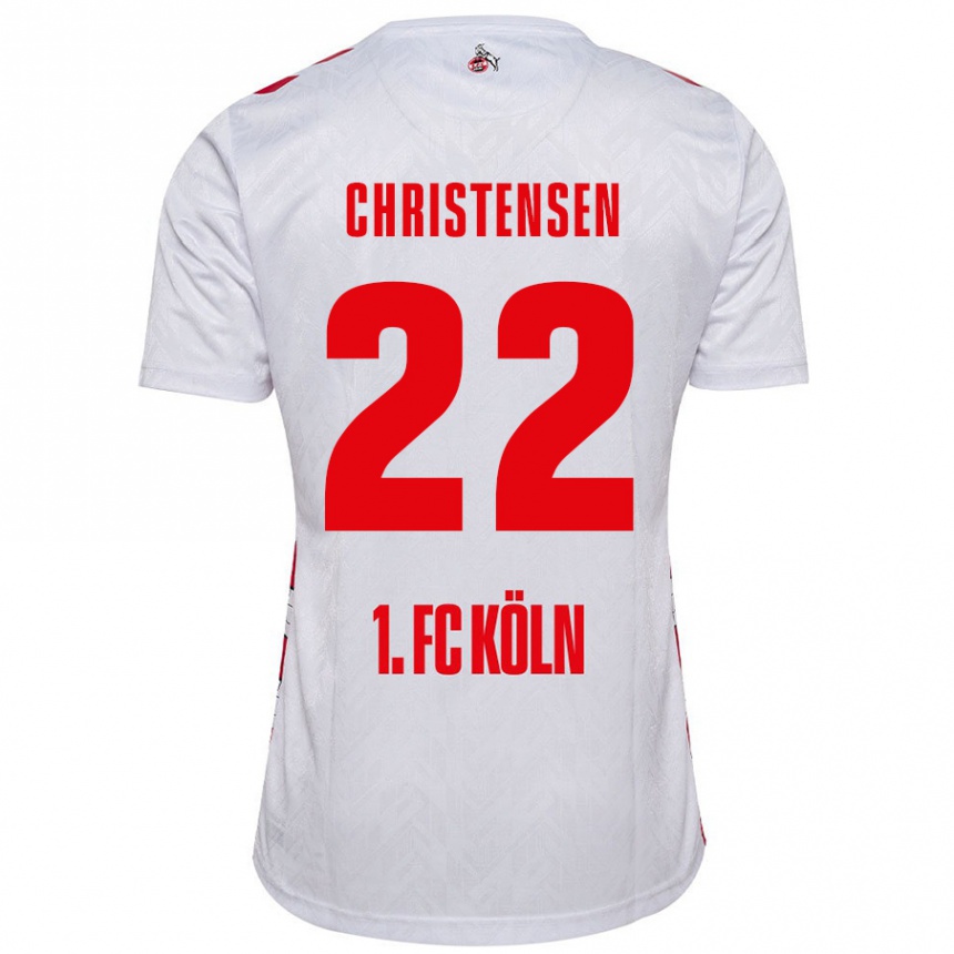 Vaikiškas Jacob Christensen #22 Balta Raudona Namų Marškinėliai 2024/25 T-Shirt