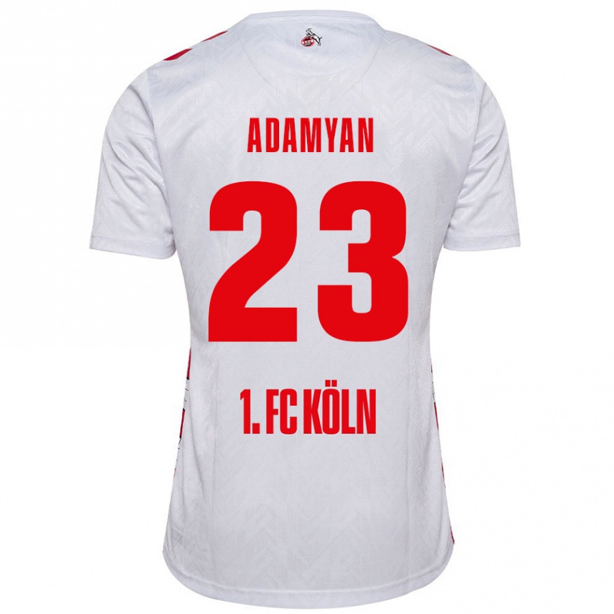 Vaikiškas Sargis Adamyan #23 Balta Raudona Namų Marškinėliai 2024/25 T-Shirt