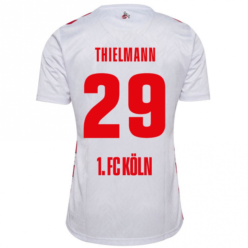 Vaikiškas Jan Thielmann #29 Balta Raudona Namų Marškinėliai 2024/25 T-Shirt