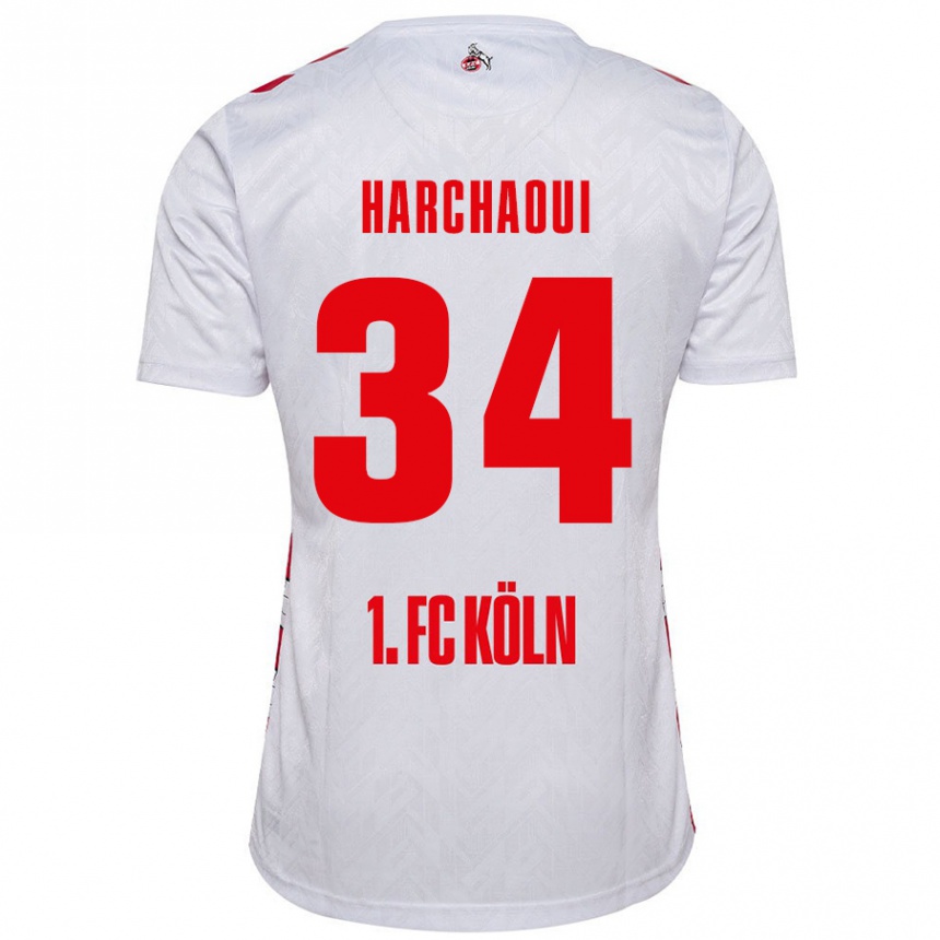 Vaikiškas Fayssal Harchaoui #34 Balta Raudona Namų Marškinėliai 2024/25 T-Shirt