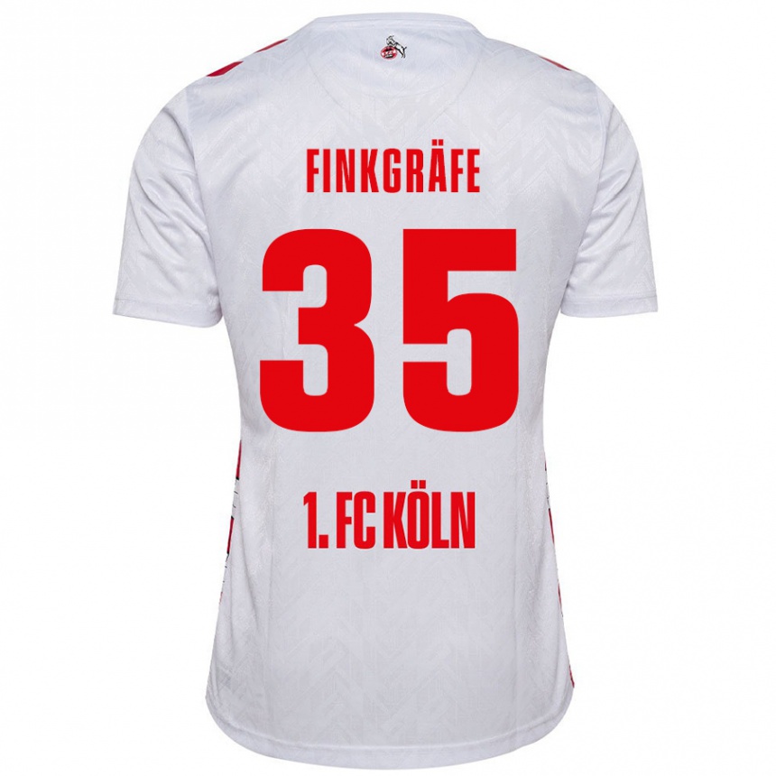 Vaikiškas Max Finkgräfe #35 Balta Raudona Namų Marškinėliai 2024/25 T-Shirt