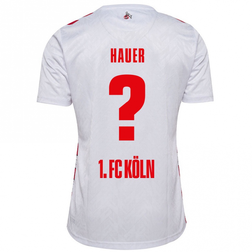 Vaikiškas Luis Hauer #0 Balta Raudona Namų Marškinėliai 2024/25 T-Shirt