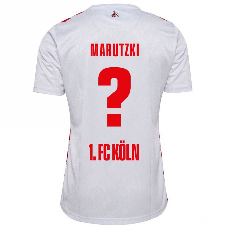 Vaikiškas Mikolaj Marutzki #0 Balta Raudona Namų Marškinėliai 2024/25 T-Shirt