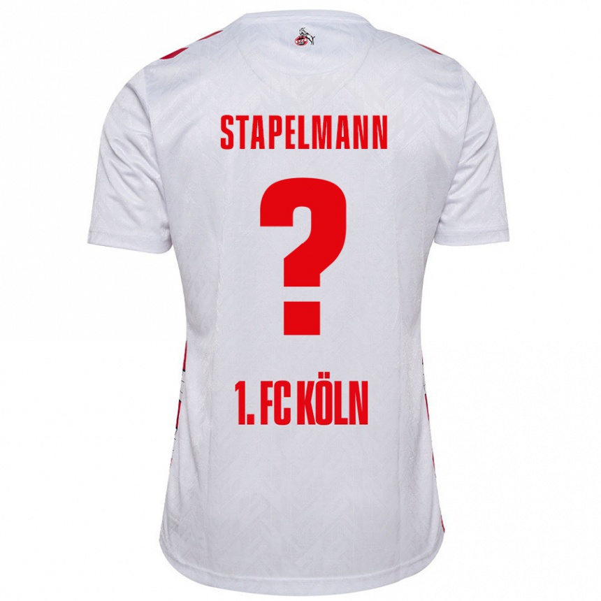 Vaikiškas Luis Stapelmann #0 Balta Raudona Namų Marškinėliai 2024/25 T-Shirt