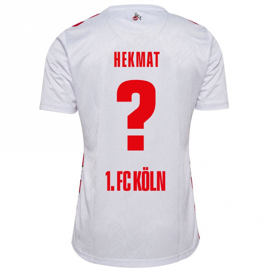 Vaikiškas Kian Hekmat #0 Balta Raudona Namų Marškinėliai 2024/25 T-Shirt