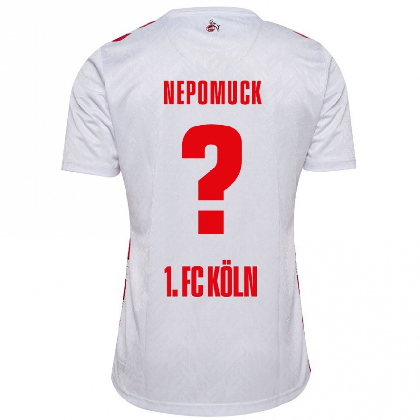 Vaikiškas Simon Nepomuck #0 Balta Raudona Namų Marškinėliai 2024/25 T-Shirt