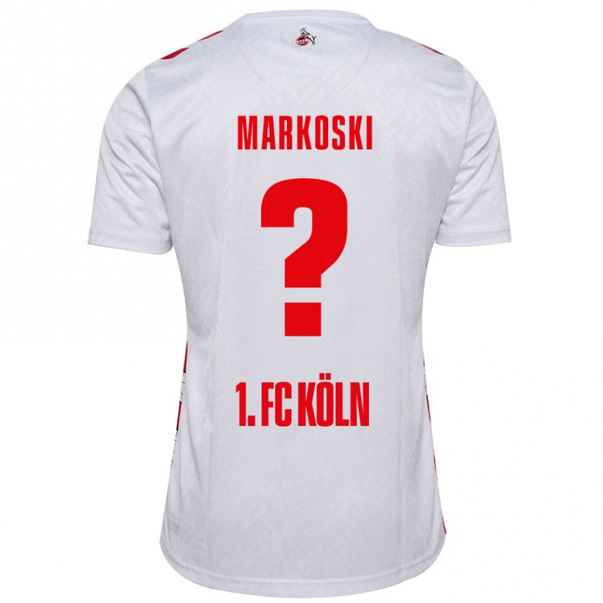 Vaikiškas Kristian Markoski #0 Balta Raudona Namų Marškinėliai 2024/25 T-Shirt